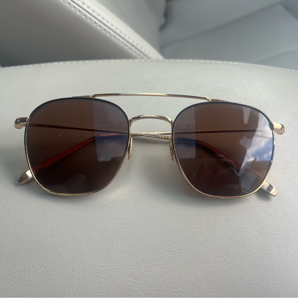 Krewe Gold And Brown Sunglasses